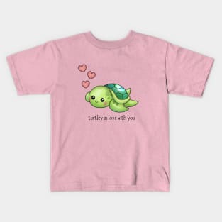 Turtley in love with you - cute turtle pun! Kids T-Shirt